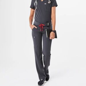 Figs Kade Cargo Scrub Pants Charcoal Gray XS T tall